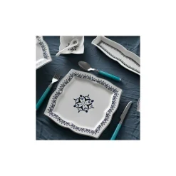 Karaca Blau 32-teiliges Frühstücksset und Servierschalen Eckig Marıne02 Sale