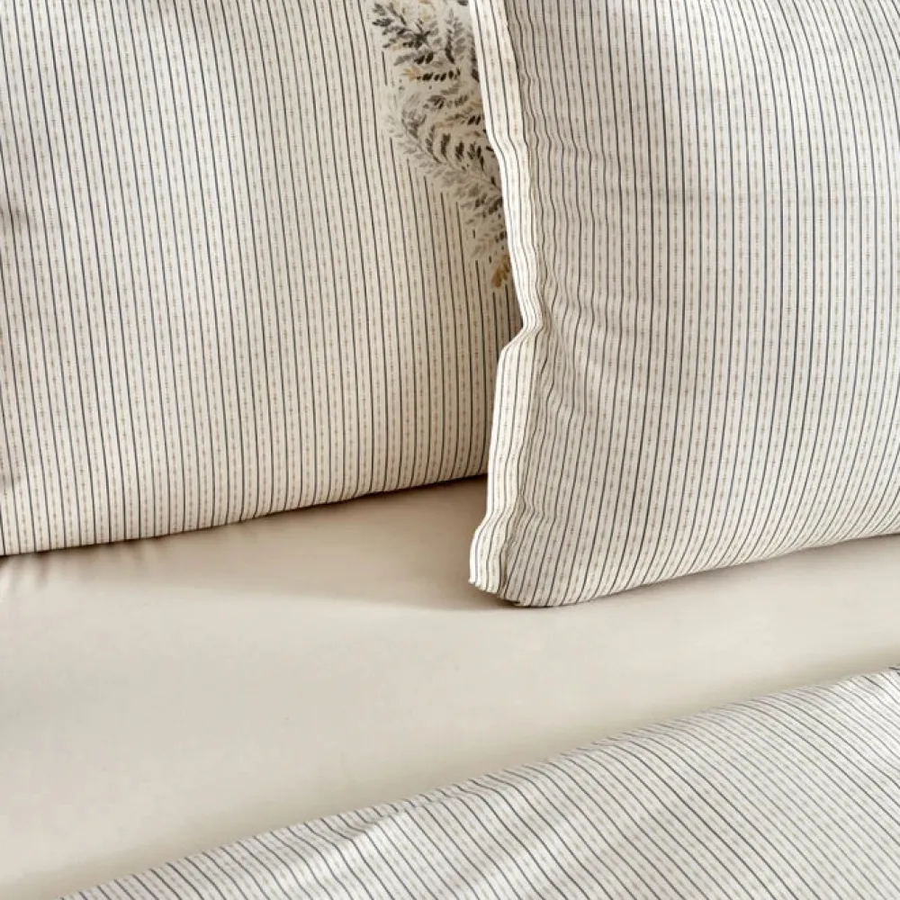 Karaca Bled Grau 100% Baumwolle Doppelbettbezug Set Grey Discount
