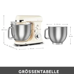 Karaca Blendburst Stand Mixer, 5.7L, 1400W, Iconic Beige Iconıc Beıge