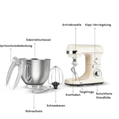 Karaca Blendburst Stand Mixer, 5.7L, 1400W, Iconic Beige Iconıc Beıge