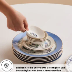 Karaca Blue Clove 26-Teiliges 6-Personen Frühstücksgeschirr Blau01 Clearance