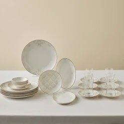 Karaca Bone China Siena 20-teiliges Tafelservice für 6 Personen, Weiß Sale