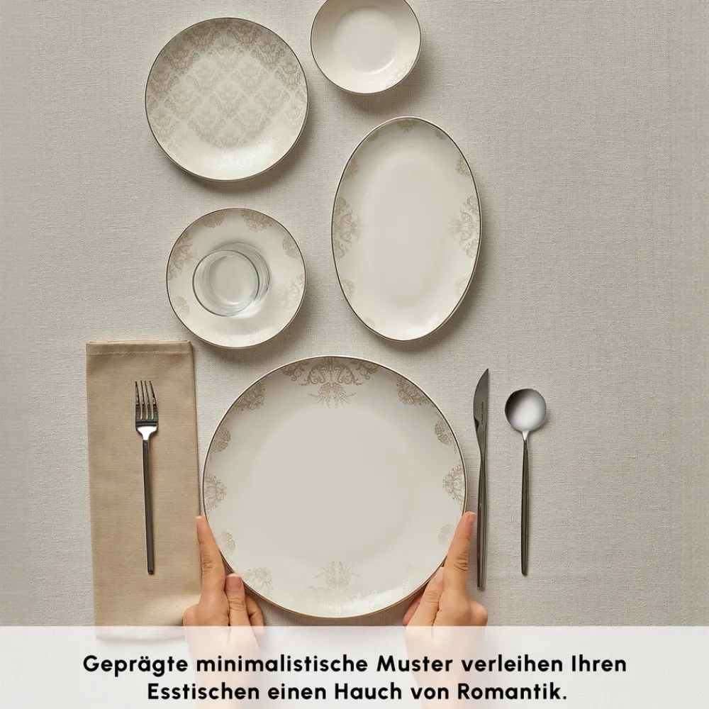 Karaca Bone China Siena 20-teiliges Tafelservice für 6 Personen, Weiß Sale
