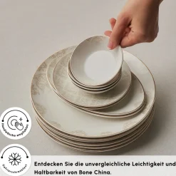 Karaca Bone China Siena 20-teiliges Tafelservice für 6 Personen, Weiß Sale