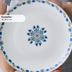 Karaca Bone China İznik 26-teiliges Servierset für 6 Personen, Mehrfarbig Multıcolor
