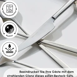 Karaca Boreas 12 Personen Besteckset, 84 Teilig Sılber Discount