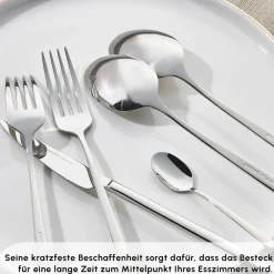 Karaca Boreas 12 Personen Besteckset, 84 Teilig Sılber Discount