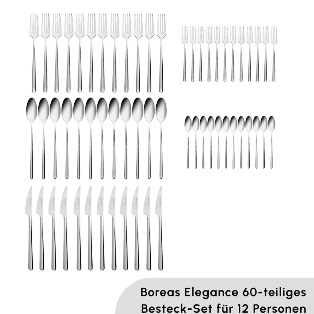 Karaca Boreas 12 Personen Besteckset, 60 Teilig Sılber Online