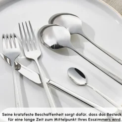 Karaca Boreas 12 Personen Besteckset, 60 Teilig Sılber Online