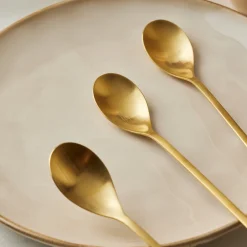 Karaca Boreas 4-teiliges Latte-Löffel-Set in Box Gold New