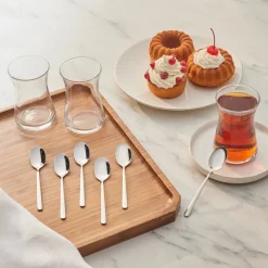 Karaca Boreas Silber 6-teiliges Teelöffel-Set in Box Sılver Best