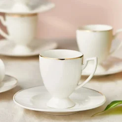 Karaca Boyoz Kaffeetassen-Set, 6 Personen, 85 ml Weıß01 Hot