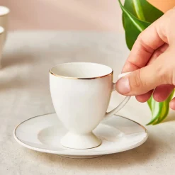 Karaca Boyoz Kaffeetassen-Set, 6 Personen, 85 ml Weıß01 Hot