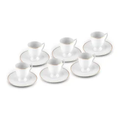 Karaca Boyoz Kaffeetassen-Set, 6 Personen, 85 ml Weıß01 Hot