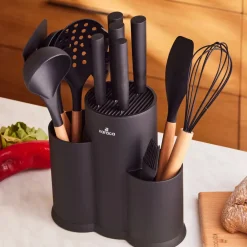 Karaca Burby Wood Service und Messerset, 14-Teilig Schwarz01 Best