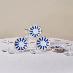 Karaca Bursa Türkisches Teeglas-Set, 12-teilig, Marineblau Marıne02