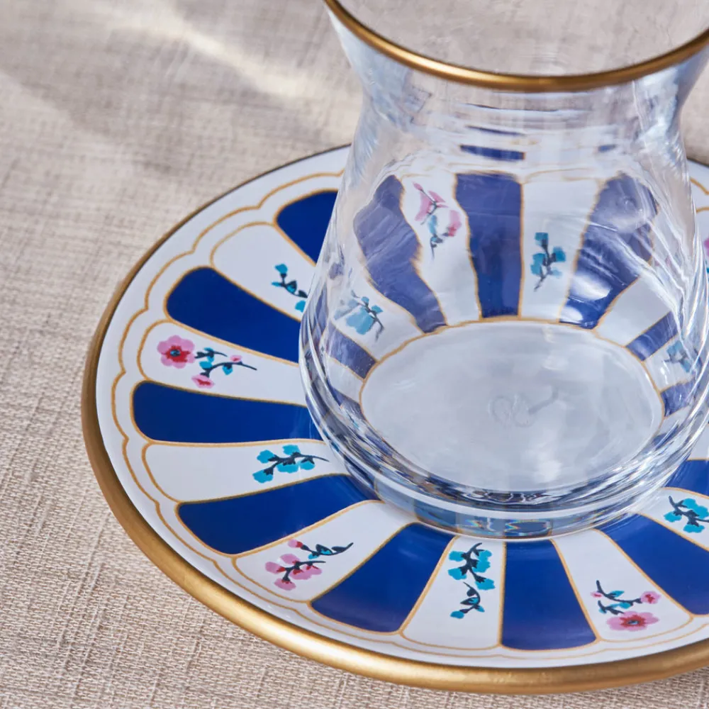 Karaca Bursa Türkisches Teeglas-Set, 12-teilig, Marineblau Marıne02