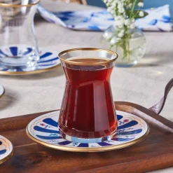 Karaca Bursa Türkisches Teeglas-Set, 12-teilig, Marineblau Marıne02