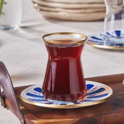 Karaca Bursa Türkisches Teeglas-Set, 12-teilig, Marineblau Marıne02