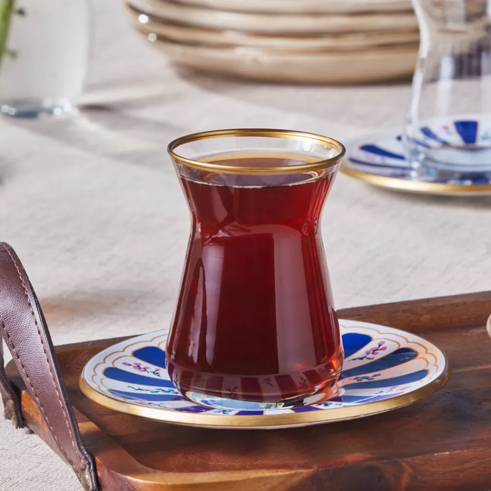 Karaca Bursa Türkisches Teeglas-Set, 12-teilig, Marineblau Marıne02