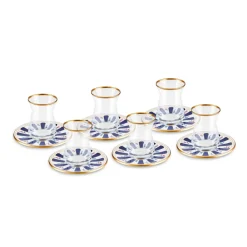 Karaca Bursa Türkisches Teeglas-Set, 12-teilig, Marineblau Marıne02