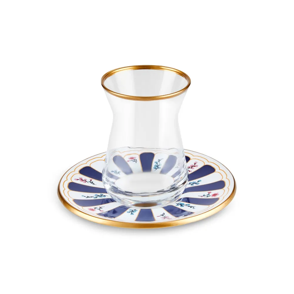 Karaca Bursa Türkisches Teeglas-Set, 12-teilig, Marineblau Marıne02