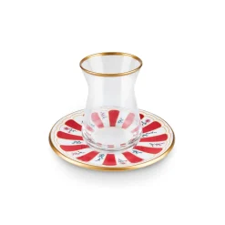Karaca Bursa Türkisches Teeglas, 12-teilig, Rot Rot02 New