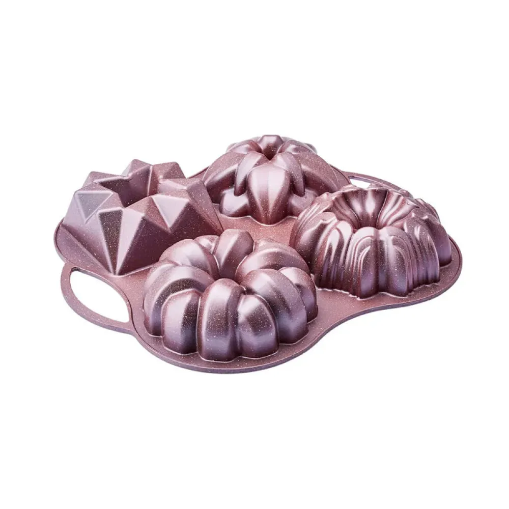 Karaca Cake pro aluminium guss dekorative kuchen form, 4 stück, 28cmx35cm, rosa Rosa01 Online
