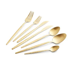 Karaca Callisto Besteckset für 12 Personen, 84-teilig, Gold Discount