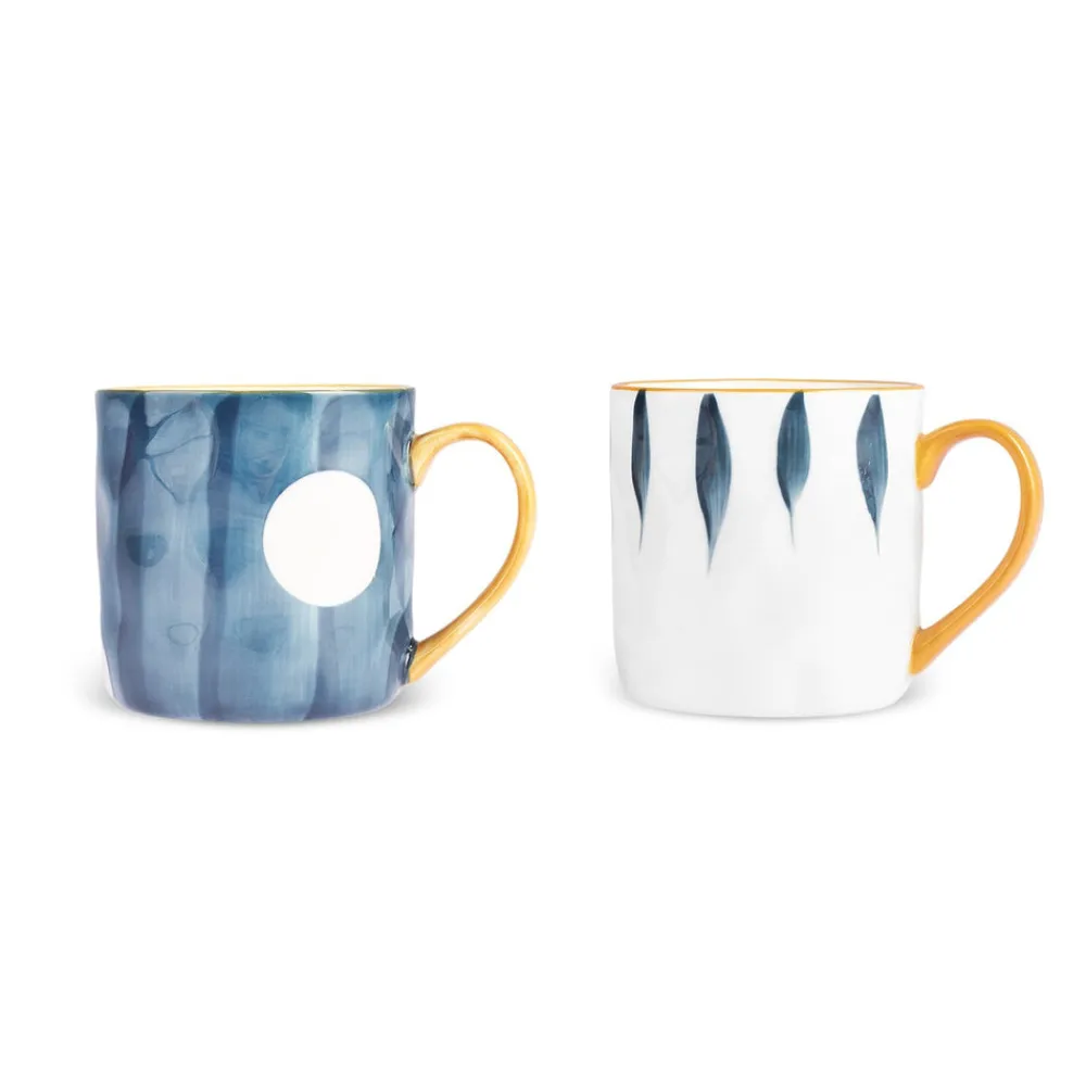 Karaca Canarie 2-teiliges Steinzeug-Becher-Set, 350ml, Mehrfarbig Multıfarben Sale