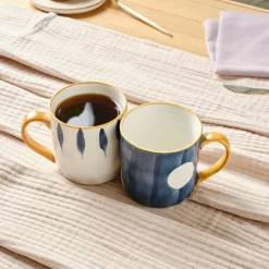 Karaca Canarie 2-teiliges Steinzeug-Becher-Set, 350ml, Mehrfarbig Multıfarben Sale