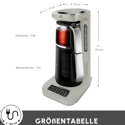 Karaca Caysever Robotea Pro 4 in 1 sprechender automatischer Teekocher Wasserkocher und Filterkaffeemaschine, Starlight, 2500W Sternenlıcht Outlet