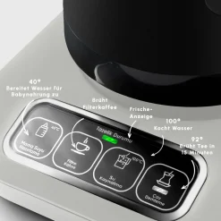 Karaca Caysever Robotea Pro 4 in 1 sprechender automatischer Teekocher Wasserkocher und Filterkaffeemaschine, Starlight, 2500W Sternenlıcht Outlet