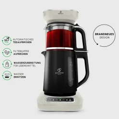 Karaca Caysever Robotea Pro 4 in 1 sprechender automatischer Teekocher Wasserkocher und Filterkaffeemaschine, Starlight, 2500W Sternenlıcht Outlet