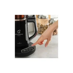 Karaca Caysever Robotea Teemaschine und Wasserkocher Chrom Schwarz Chrom Hot