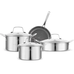 Karaca Ceramica Steel 3Ply Edelstahl-Kochgeschirr-Set Sılber03 Hot
