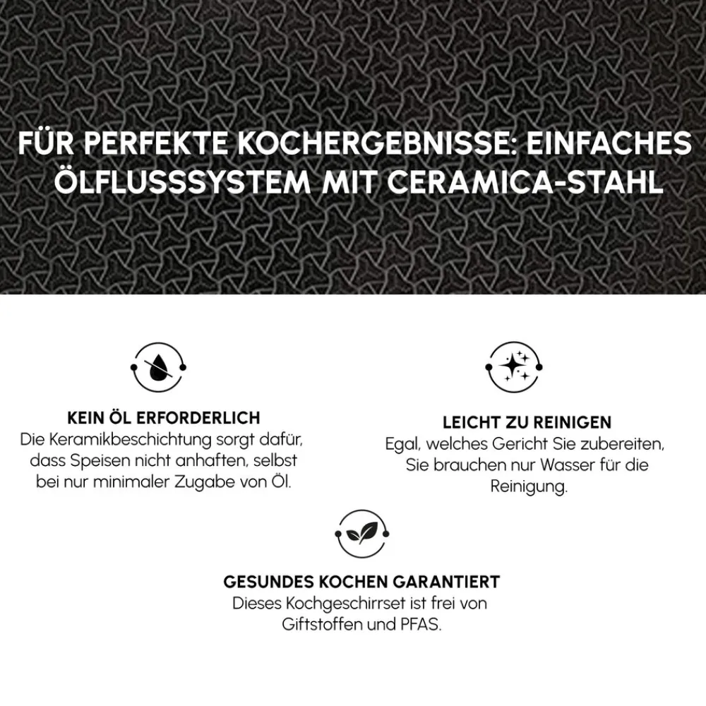 Karaca Ceramica Steel 3Ply Edelstahl-Kochgeschirr-Set Sılber03 Hot