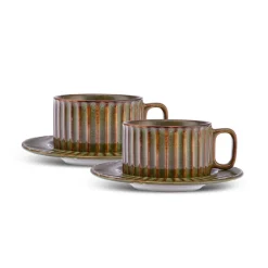 Karaca Cereus Tee-Set für 2 Personen, 4 Teilig, Grün Grün01 New