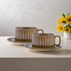 Karaca Cereus Tee-Set für 2 Personen, 4 Teilig, Grün Grün01 New