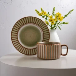 Karaca Cereus Tee-Set für 2 Personen, 4 Teilig, Grün Grün01 New