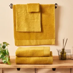 Karaca Chandler Modal Badetuch, Senf, 100x150 cm Senf01 New