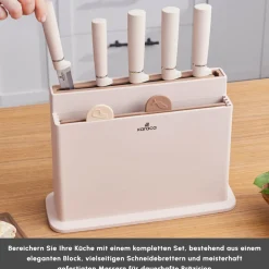 Karaca Chef's Harmony Messer & Schneidebrett Set Bej Hot