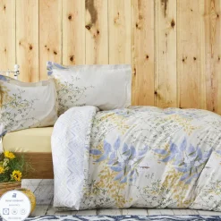 Karaca Clarinda Doppelbett Bettwäsche Set mit Spannbettlaken Indıgo Outlet