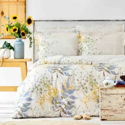 Karaca Clarinda Doppelbett Bettwäsche Set mit Spannbettlaken Indıgo Outlet
