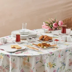 Karaca Clover Porzellan 6 Personen Frühstücksset und Servierschalen, 28 Teilig Weıß01 Clearance