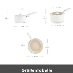 Karaca Comfort 6-teiliges Keramik-Kochgeschirrset mit abnehmbaren Griffen Krem Sale