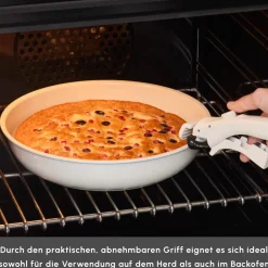 Karaca Comfort 6-teiliges Keramik-Kochgeschirrset mit abnehmbaren Griffen Krem Sale