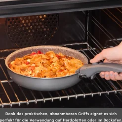 Karaca Comfort 6-teiliges Kochgeschirr-Set mit Abnehmbaren Griffen Schwarz01 Outlet