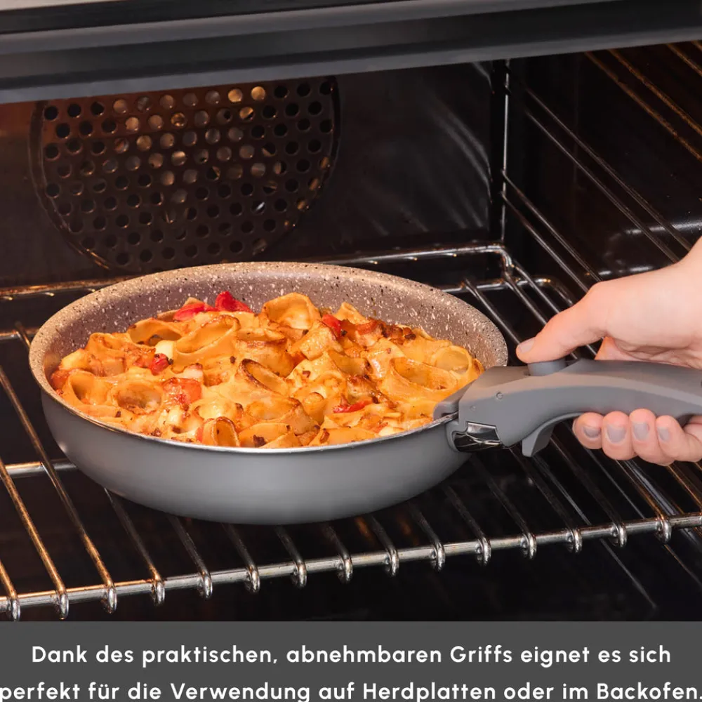 Karaca Comfort 6-teiliges Kochgeschirr-Set mit Abnehmbaren Griffen Schwarz01 Outlet