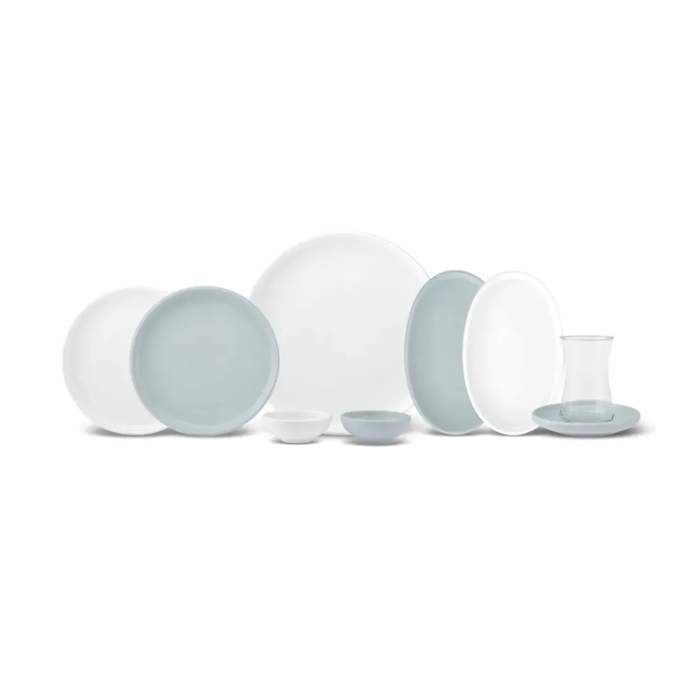 Karaca Cordelia Mint Porzellan 26 Stück Frühstück/Service Set 6 Personen Mınze Discount